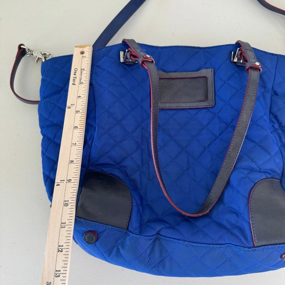 MZ Wallace‎ Tote Bag Womens Blue Quilted Nylon Large Shoulder Travel Satchel Bag